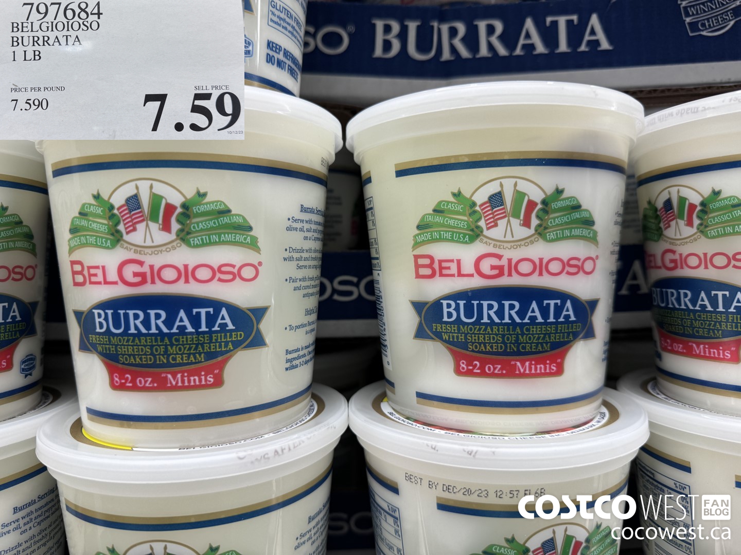 797684 BELGIOIOSO BURRATA 1 LB $7.59