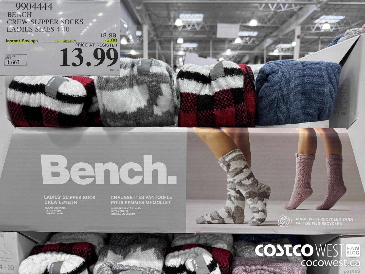 9904444 BENCH CREW SLIPPER SOCK 3PK LADIES SIZES 4-10 ($5.00 INSTANT SAVINGS EXPIRES ON 2023-11-26) $13.99