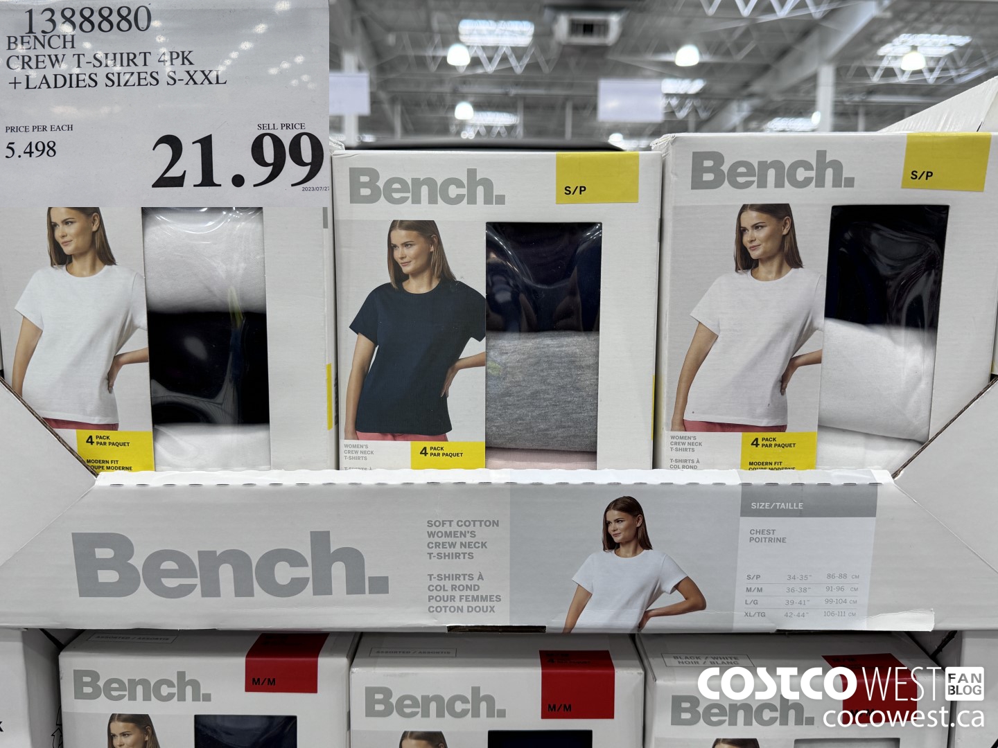 1388880 BENCH CREW TSHIRT 4PK LADIES SIZES S-XXL $21.99