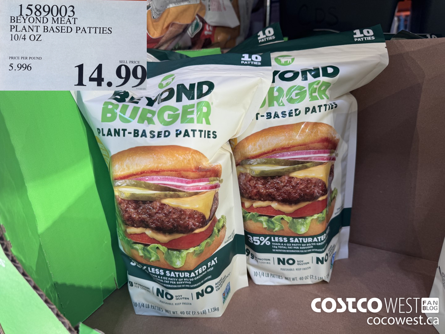 1589003 BEYOND MEAT PLANT BASED PATTIES 10/4 OZ $14.99