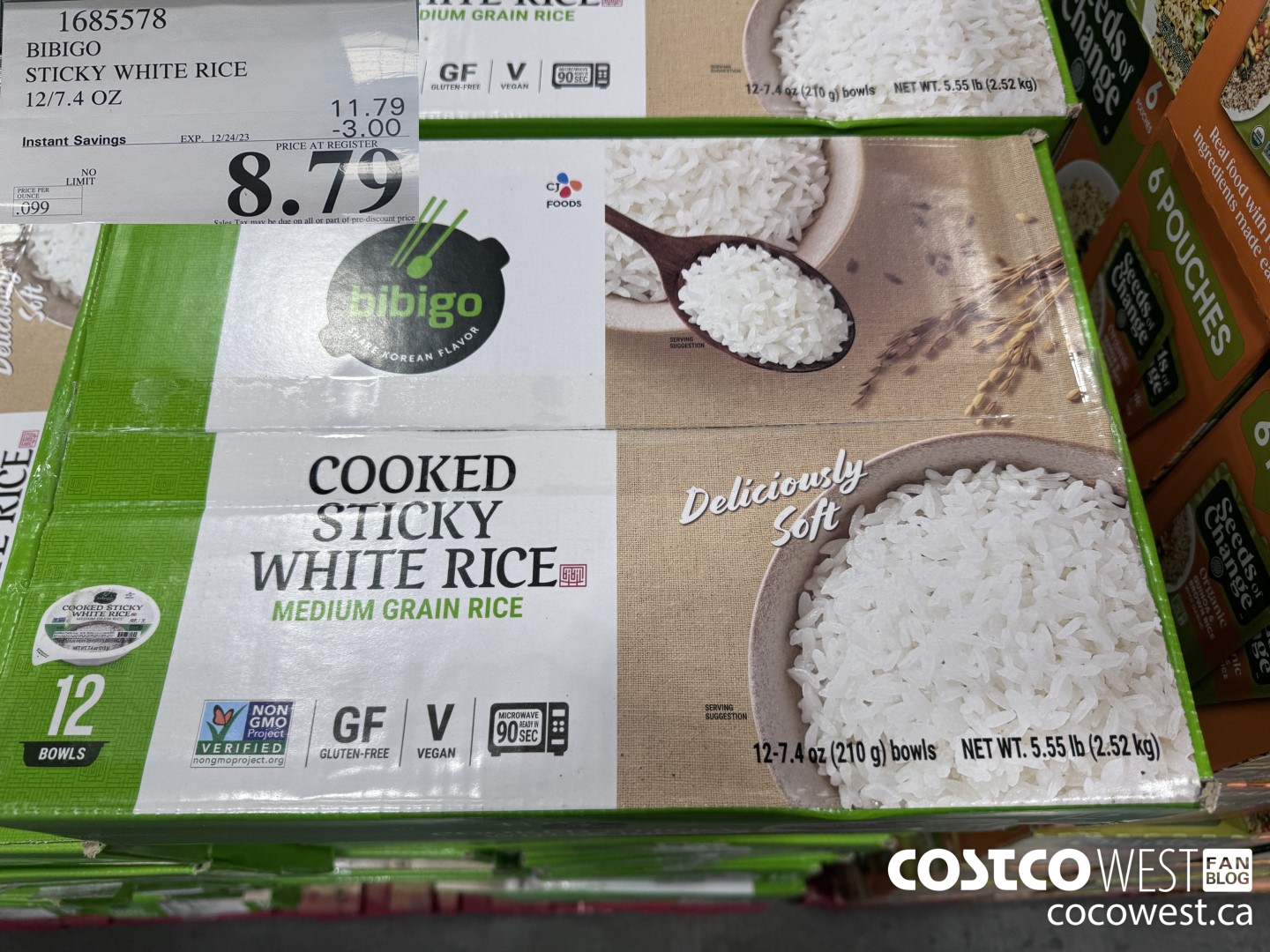 1685578 BIBIGO STICKY WHITE RICE 12/7.4 OZ ($3.00 INSTANT SAVINGS EXPIRES ON 2023-12-24) $8.79
