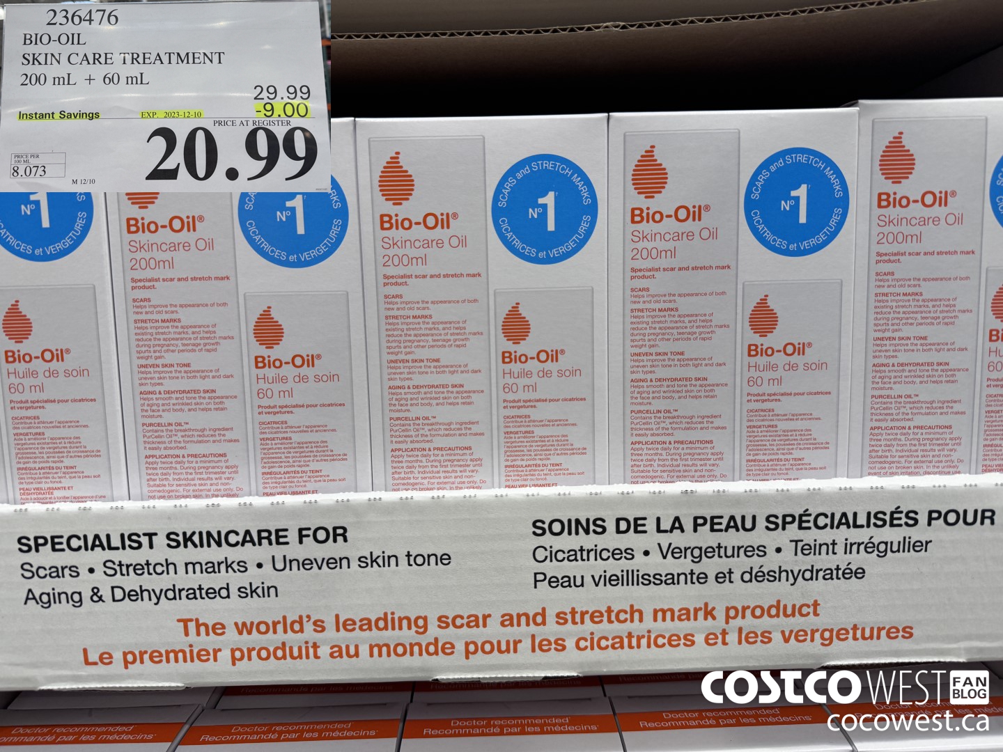 236476 BIO-OIL SKIN CARE TREATMENT 200 mL + 60 mL ($9.00 INSTANT SAVINGS EXPIRES ON 2023-12-10) $20.99
