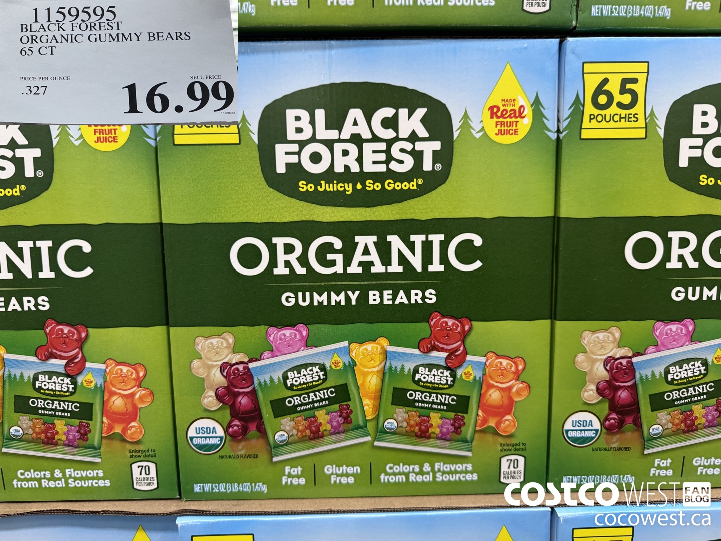 1159595 BLACK FOREST ORGANIC GUMMY BEARS 65 CT $16.99