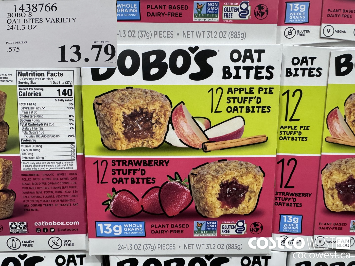 1438766 BOBO'S OAT BITES VARIETY 24/1.3 OZ $13.79