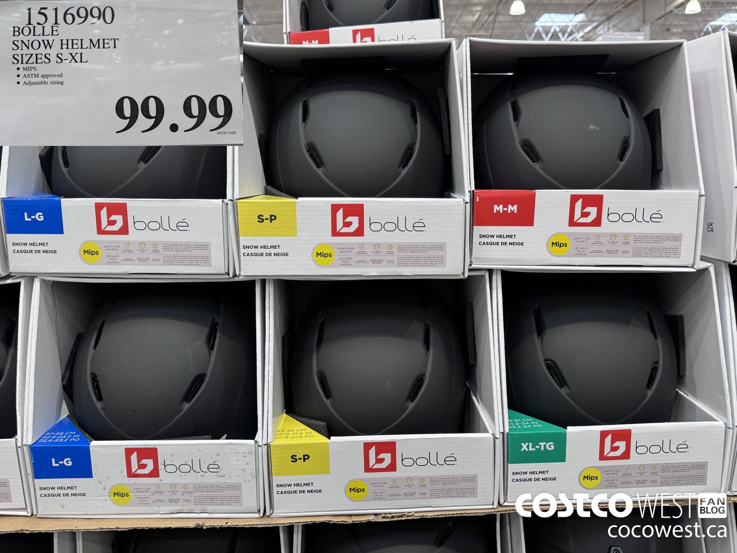 1516990 BOLLE SNOW HELMET SIZES S-XL $99.99