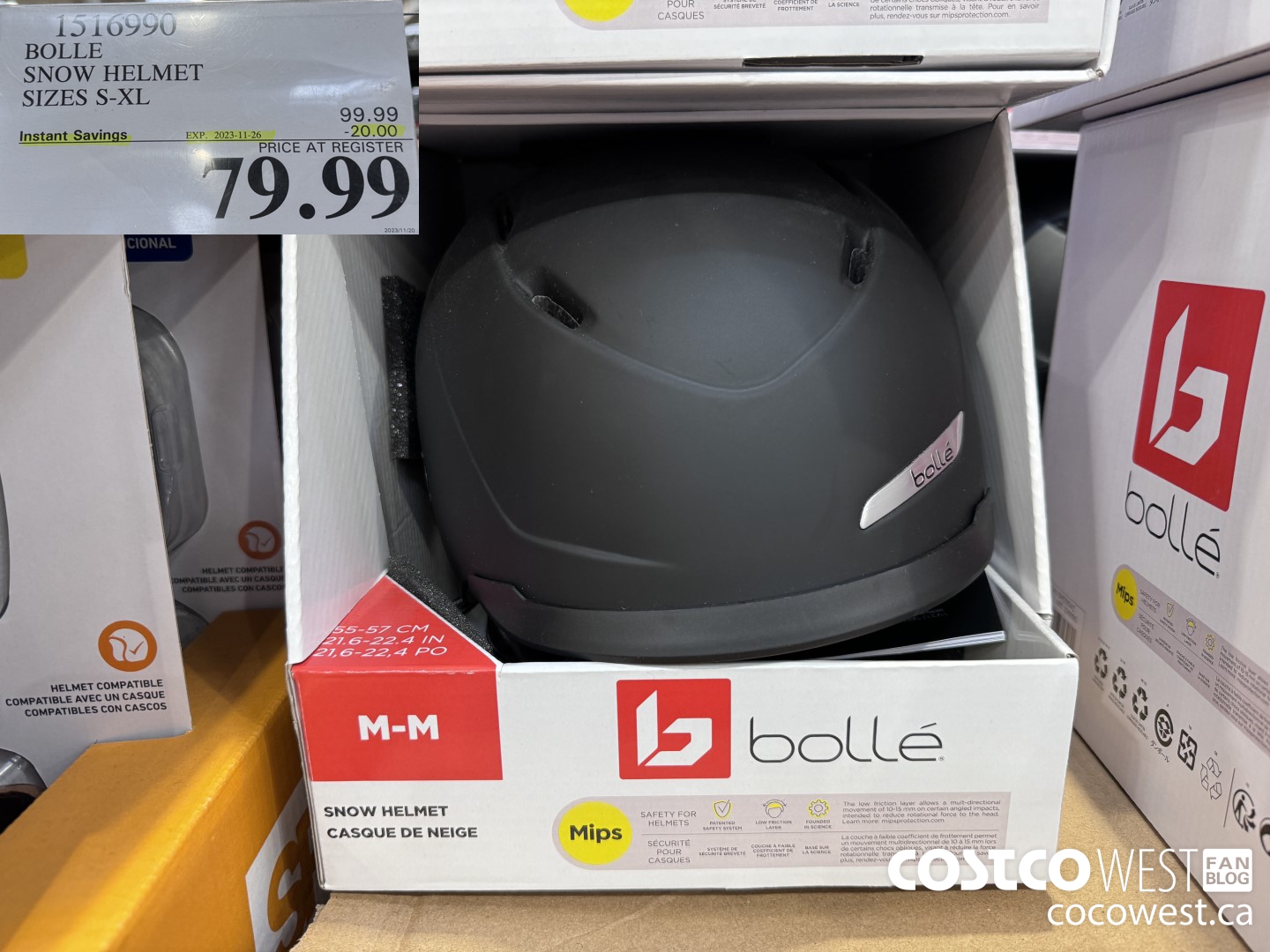 1516990 BOLLE SNOW HELMET SIZES S-XL ($20.00 INSTANT SAVINGS EXPIRES ON 2023-11-26) $79.99