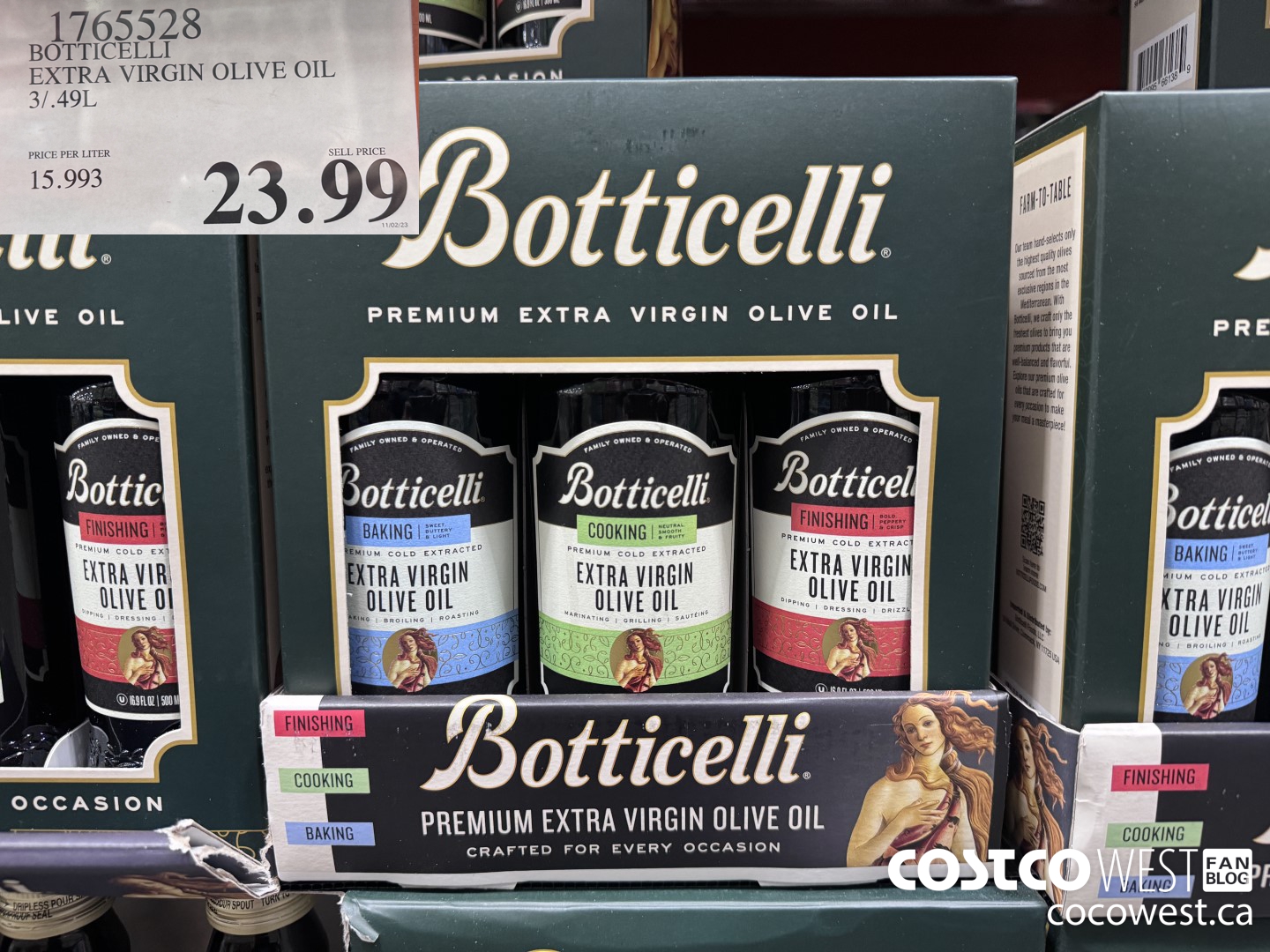 1765528 BOTTICELLI EXTRA VIRGIN OLIVE OIL 3/.49L $23.99