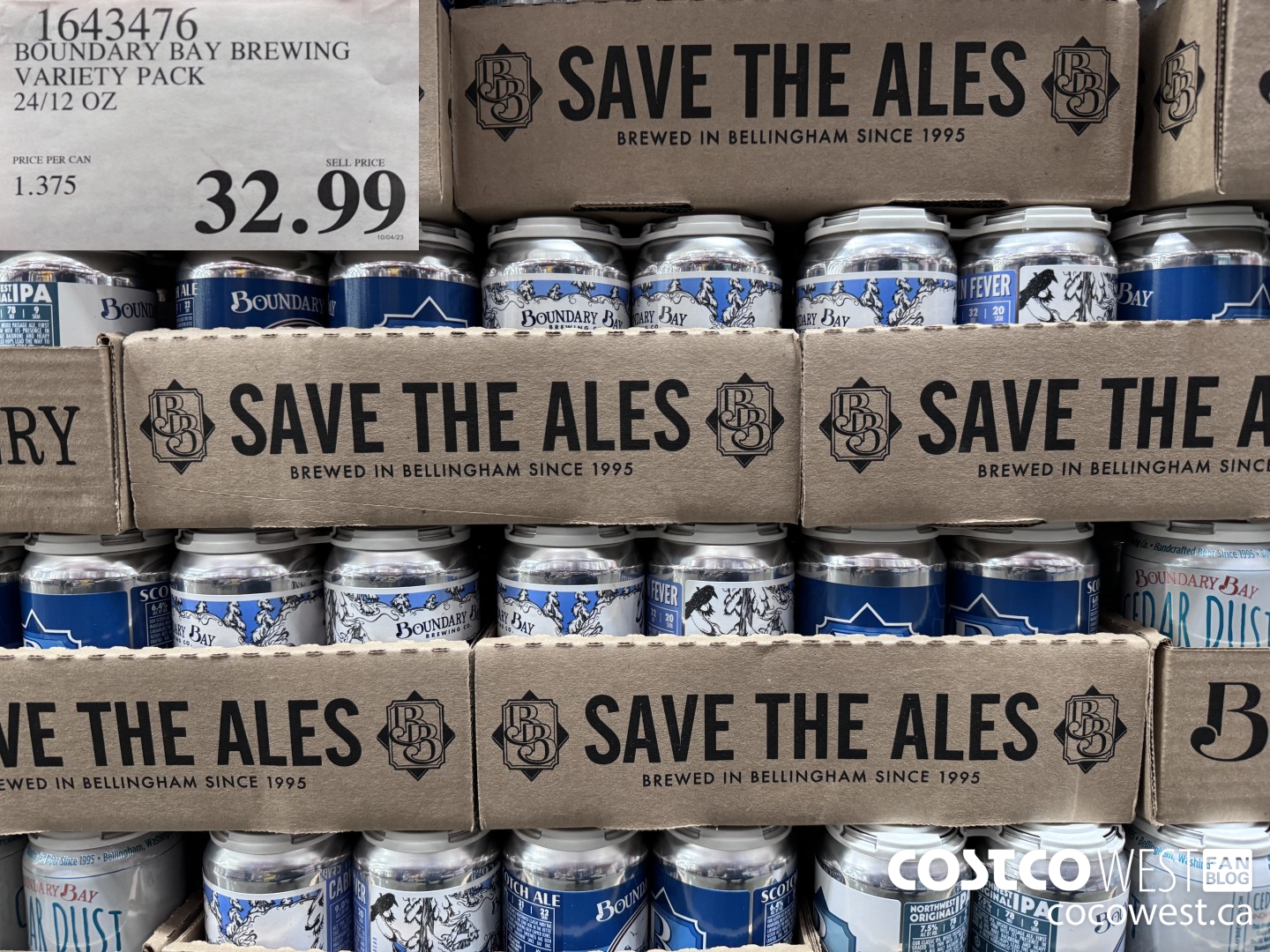 1643476 BOUNDARY BAY BREWING VARIETY PACK 24/12 OZ $32.99