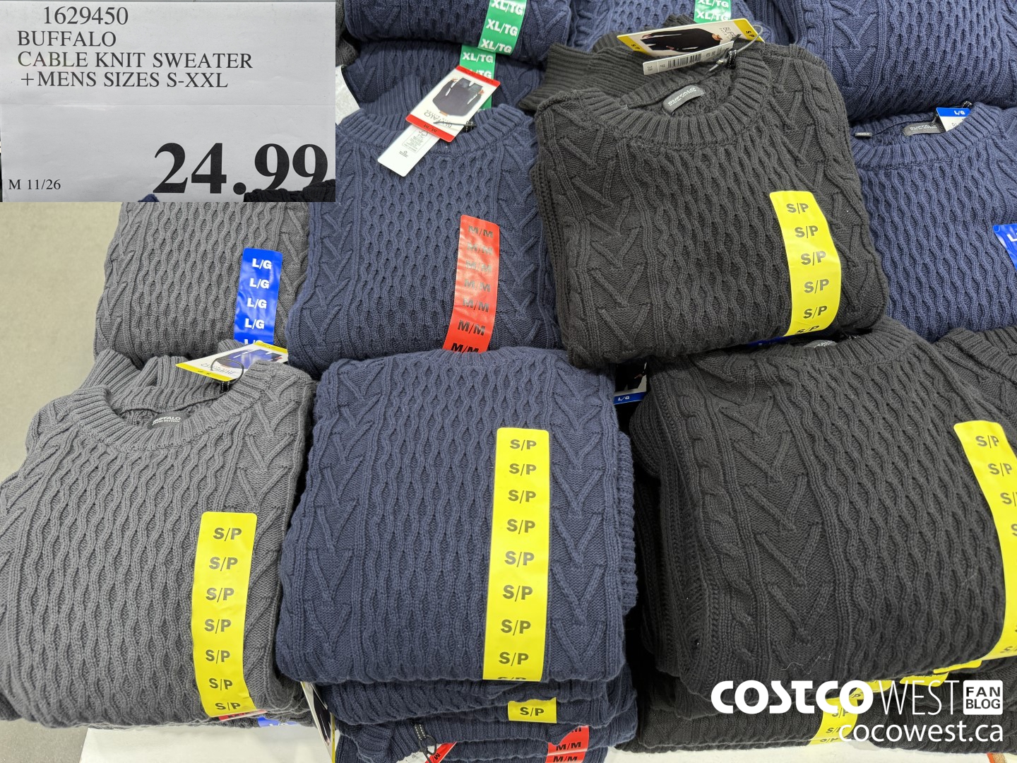 1629450 BUFFALO CABLE KNIT SWEATER MENS SIZES S-XXL $24.99