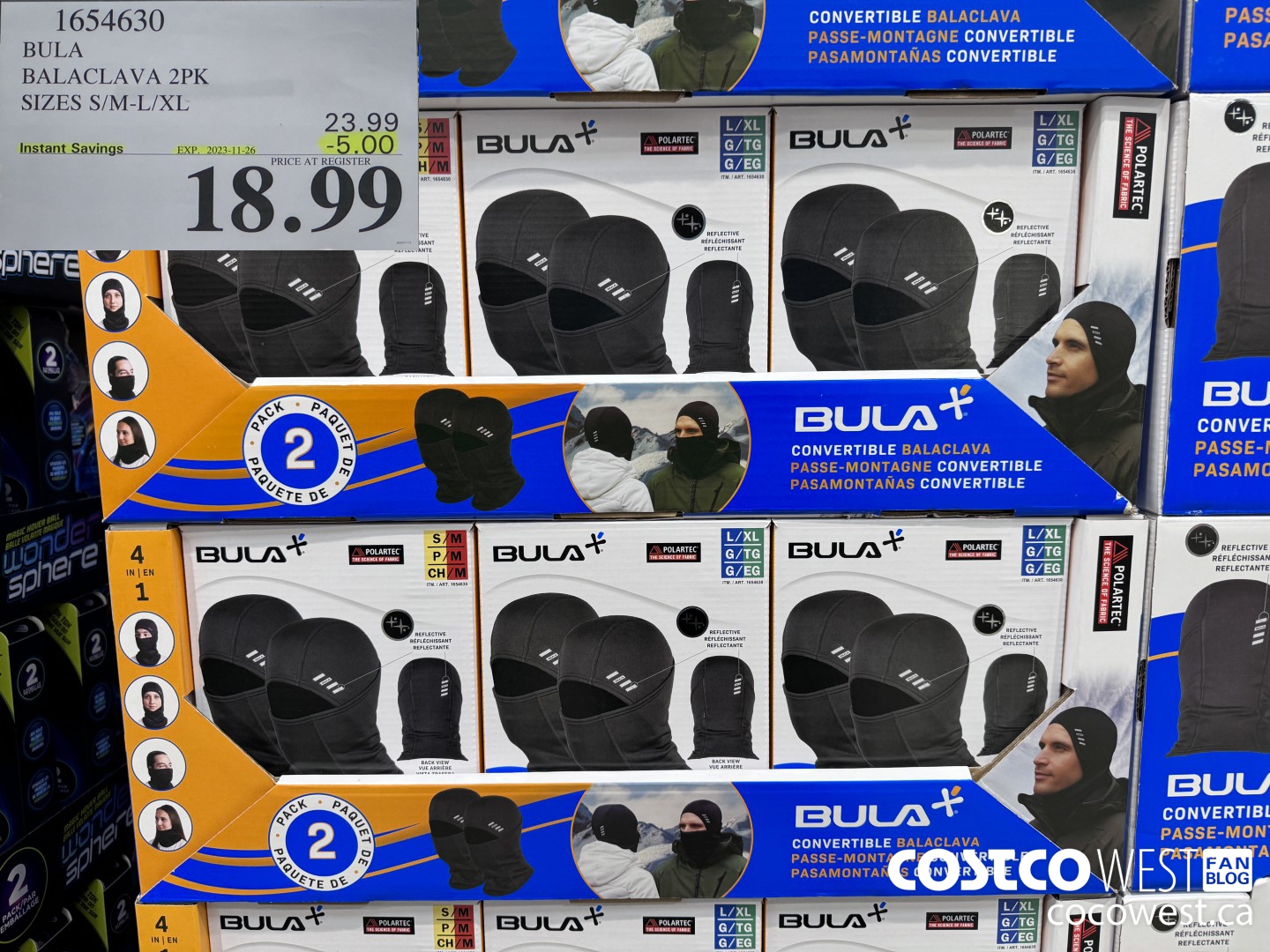 1654630 BULA BALACLAVA 2PK SIZES S/M-L/XL ($5.00 INSTANT SAVINGS EXPIRES ON 2023-11-26) $18.99