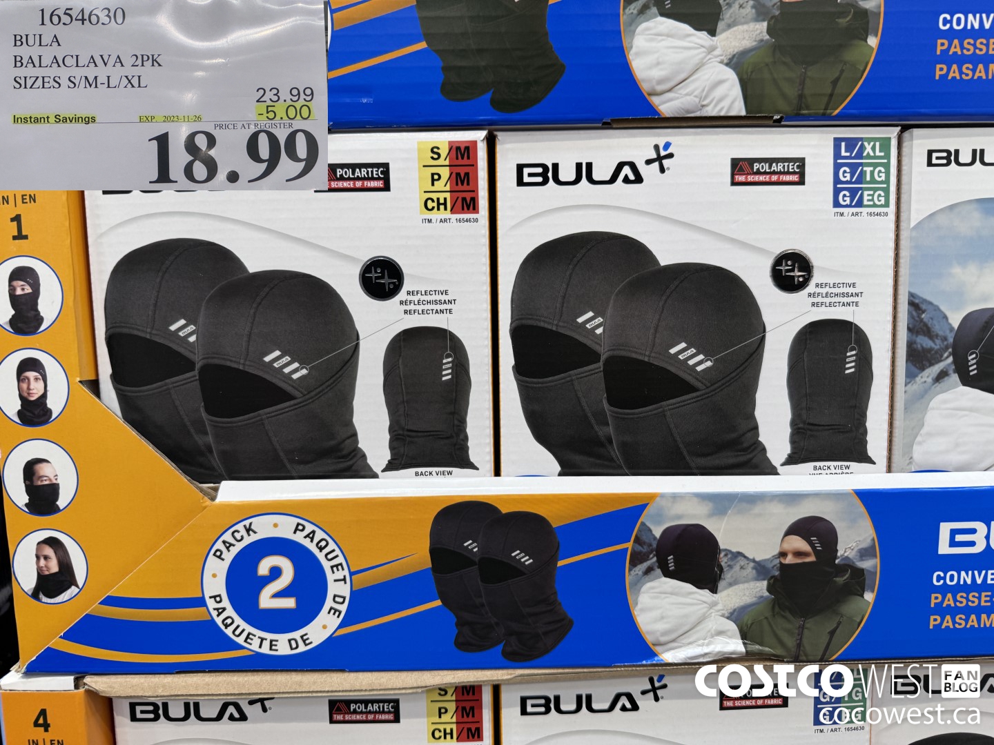 1654630 BULA BALACLAVA 2PK SIZES S/M-L/XL ($5.00 INSTANT SAVINGS EXPIRES ON 2023-11-26) $18.99