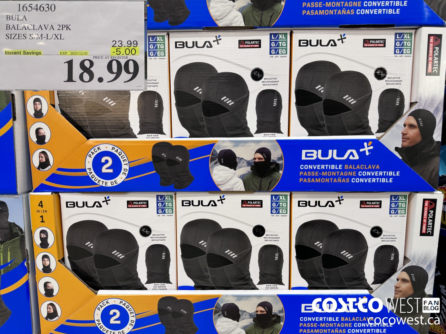 1654630 BULA BALACLAVA 2PK SIZES S/M-L/XL ($5.00 INSTANT SAVINGS EXPIRES ON 2023-12-03) $18.99