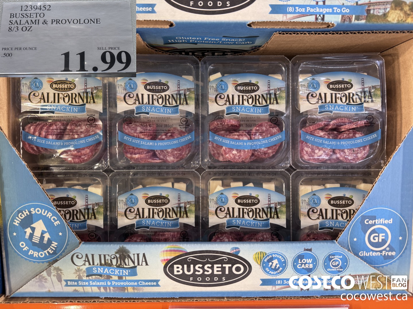 1239452 BUSSETO SALAMI & PROVOLONE 8/3 OZ $11.99