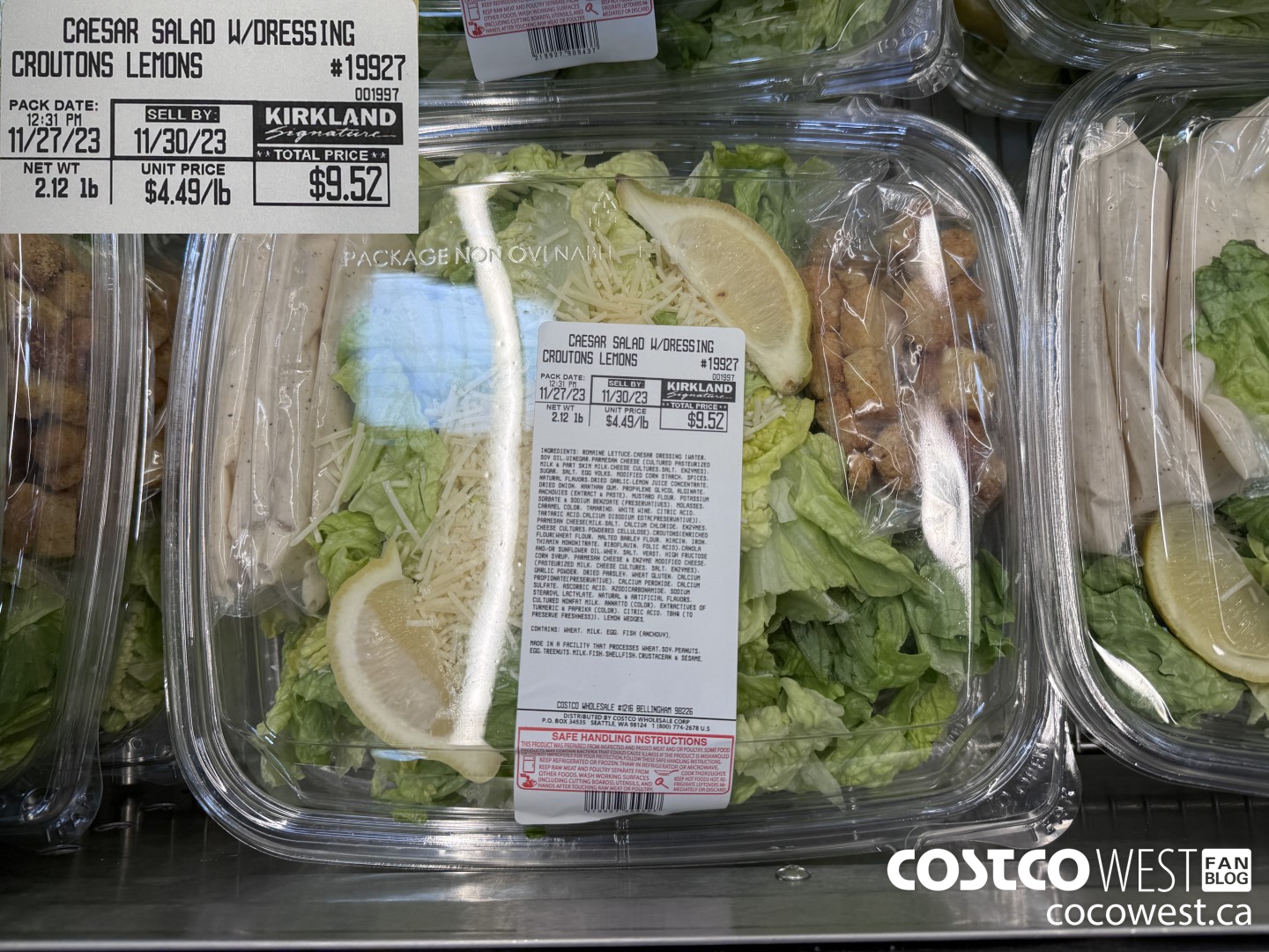 19927 CAESAR SALAD W/DRESSING CROUTONS LEMONS $4.49