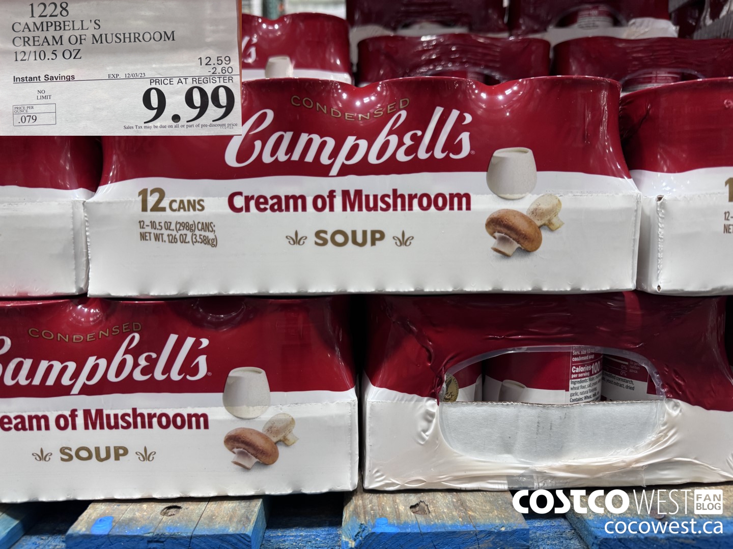 1228 CAMPBELL'S CREAM OF MUSHROOM 12/10.5 OZ ($2.60 INSTANT SAVINGS EXPIRES ON 2023-12-03) $9.99