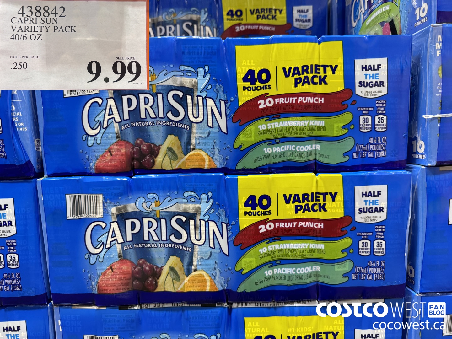 438842 CAPRI SUN VARIETY PACK 40/6 OZ  $9.99