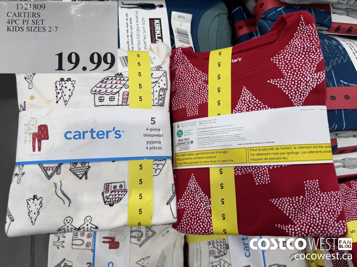 1721809 CARTERS 4PC PJ SET KIDS SIZES 2-7 $19.99