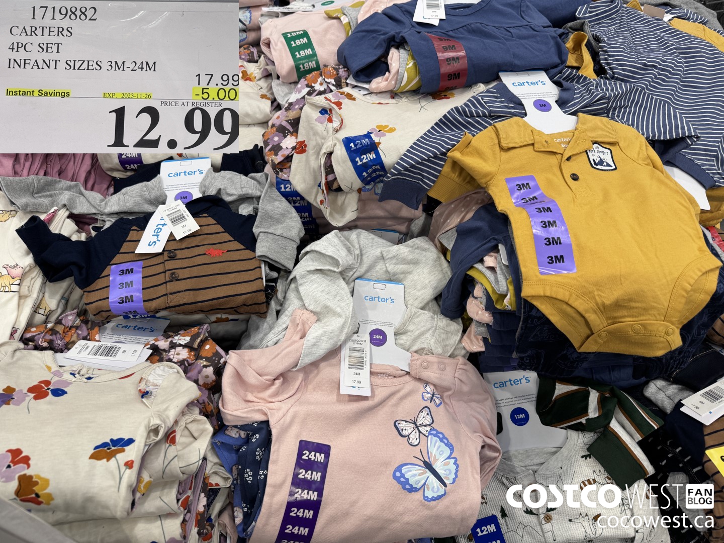 1719882 CARTERS 4PC SET INFANT SIZES 3M-24M ($5.00 INSTANT SAVINGS EXPIRES ON 2023-11-26) $12.99