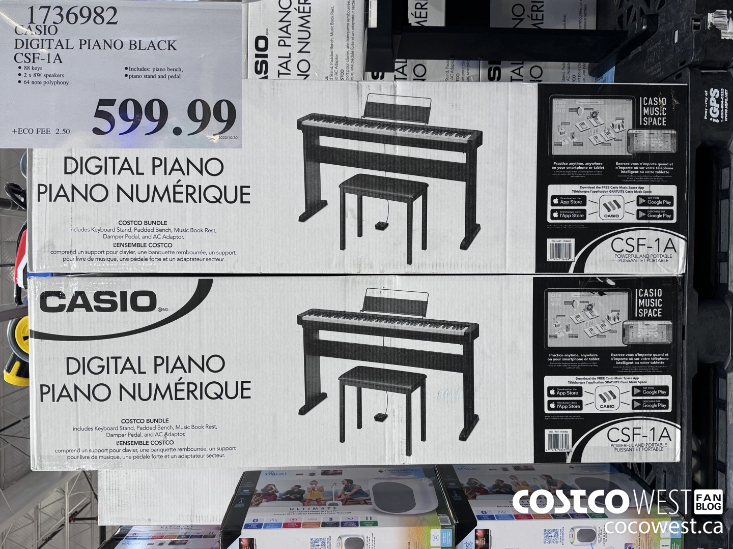 1736982 CASIO DIGITAL PIANO BLACK CSF-1A $599.99