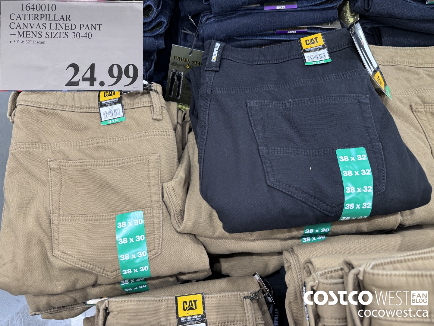 1640010 CATERPILLAR CANVAS LINED PANT MENS SIZES 30-40 $24.99