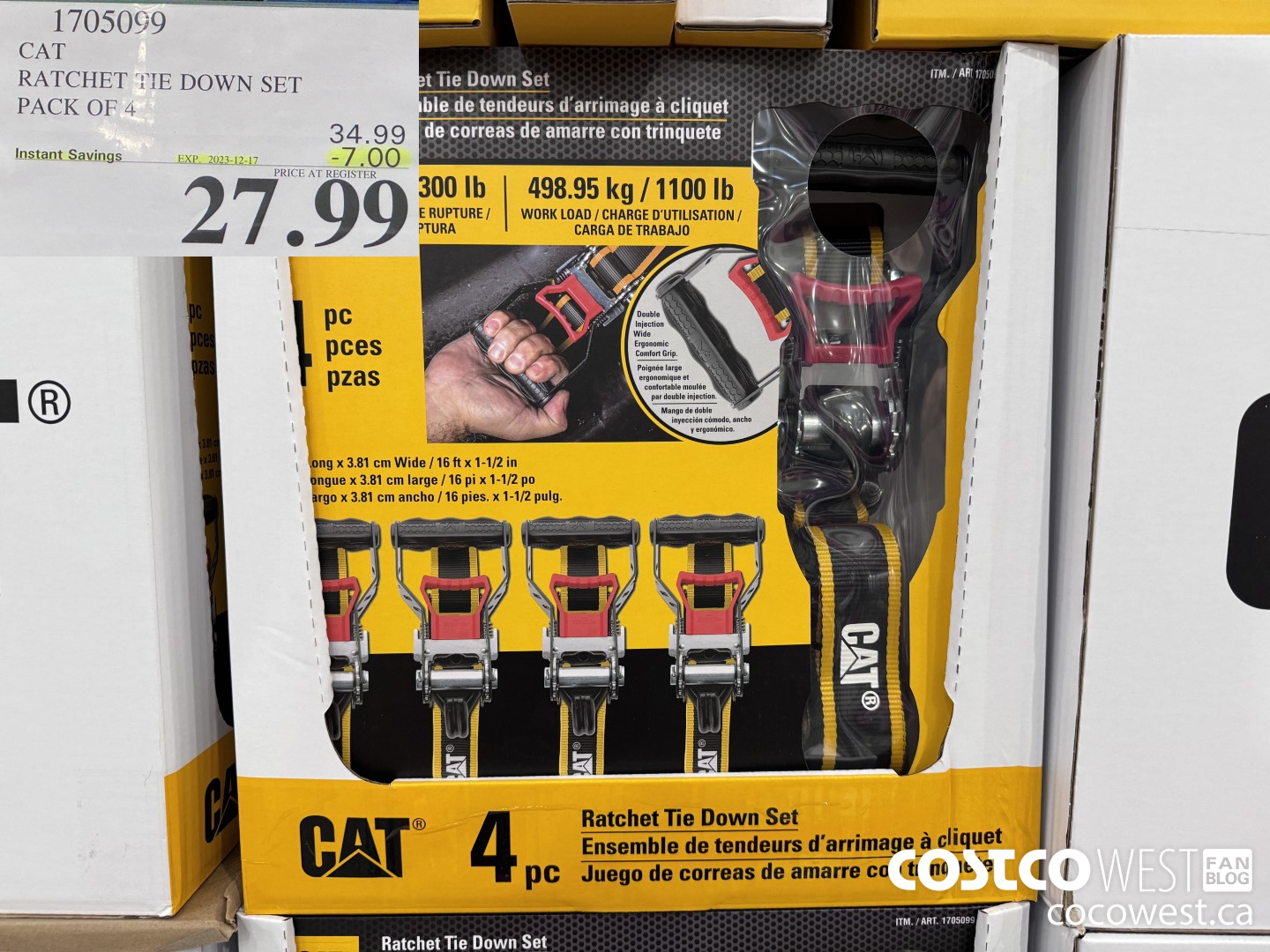 1705099 CAT RATCHET TIE DOWN SET PACK OF 4 ($7.00 INSTANT SAVINGS EXPIRES ON 2023-12-17) $27.99