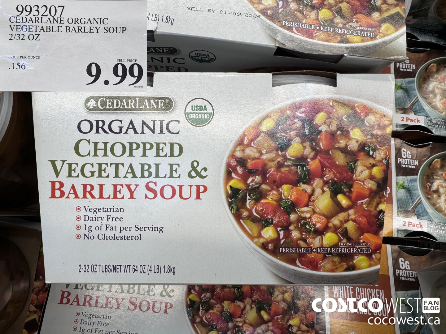 993207 CEDARLANE ORGANIC VEGETABLE BARLEY SOUP 2/32 OZ $9.99