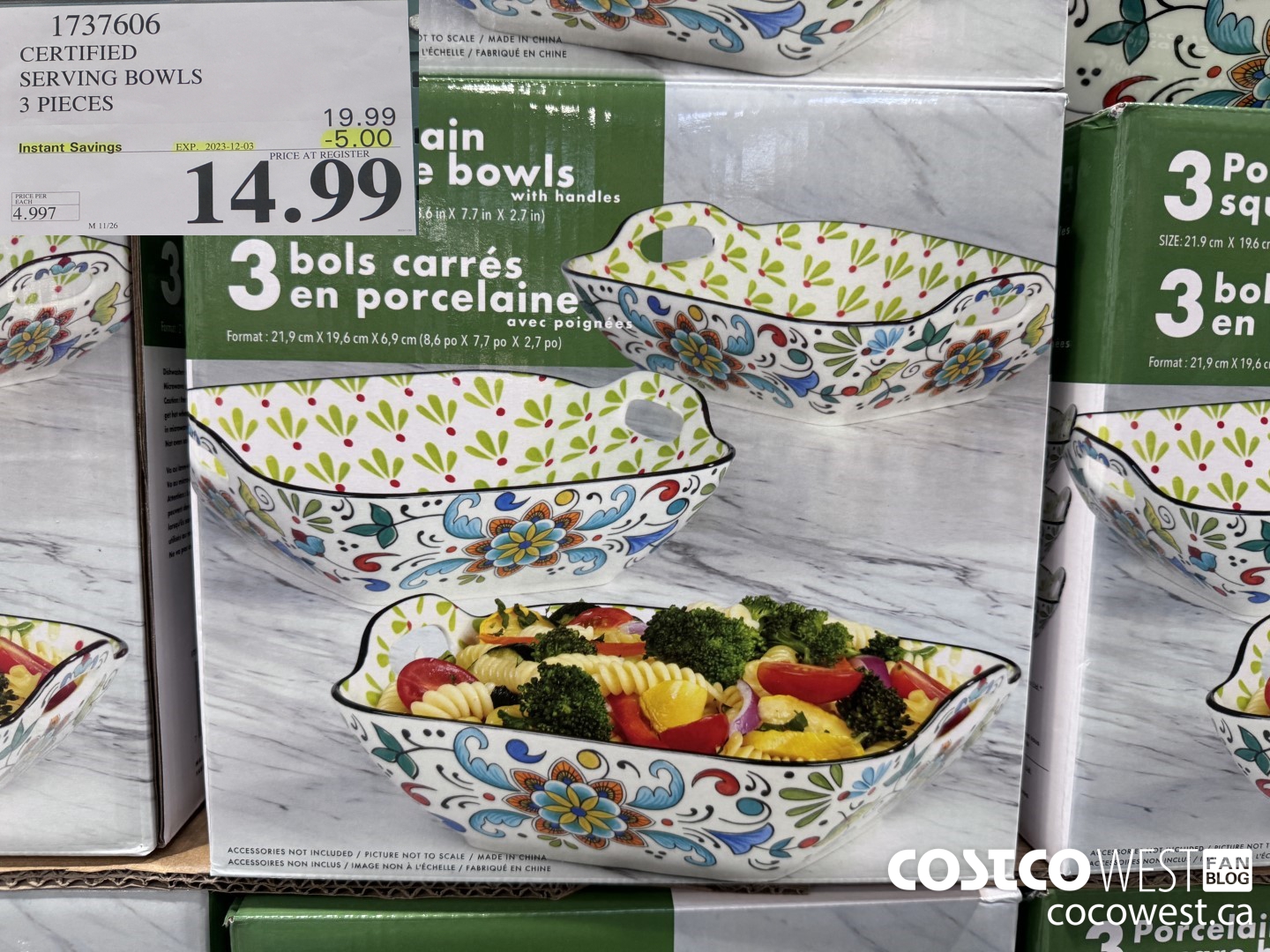 1737606 CERTIFIED SERVING BOWLS 3 PIECES ($5.00 INSTANT SAVINGS EXPIRES ON 2023-12-03) $14.99