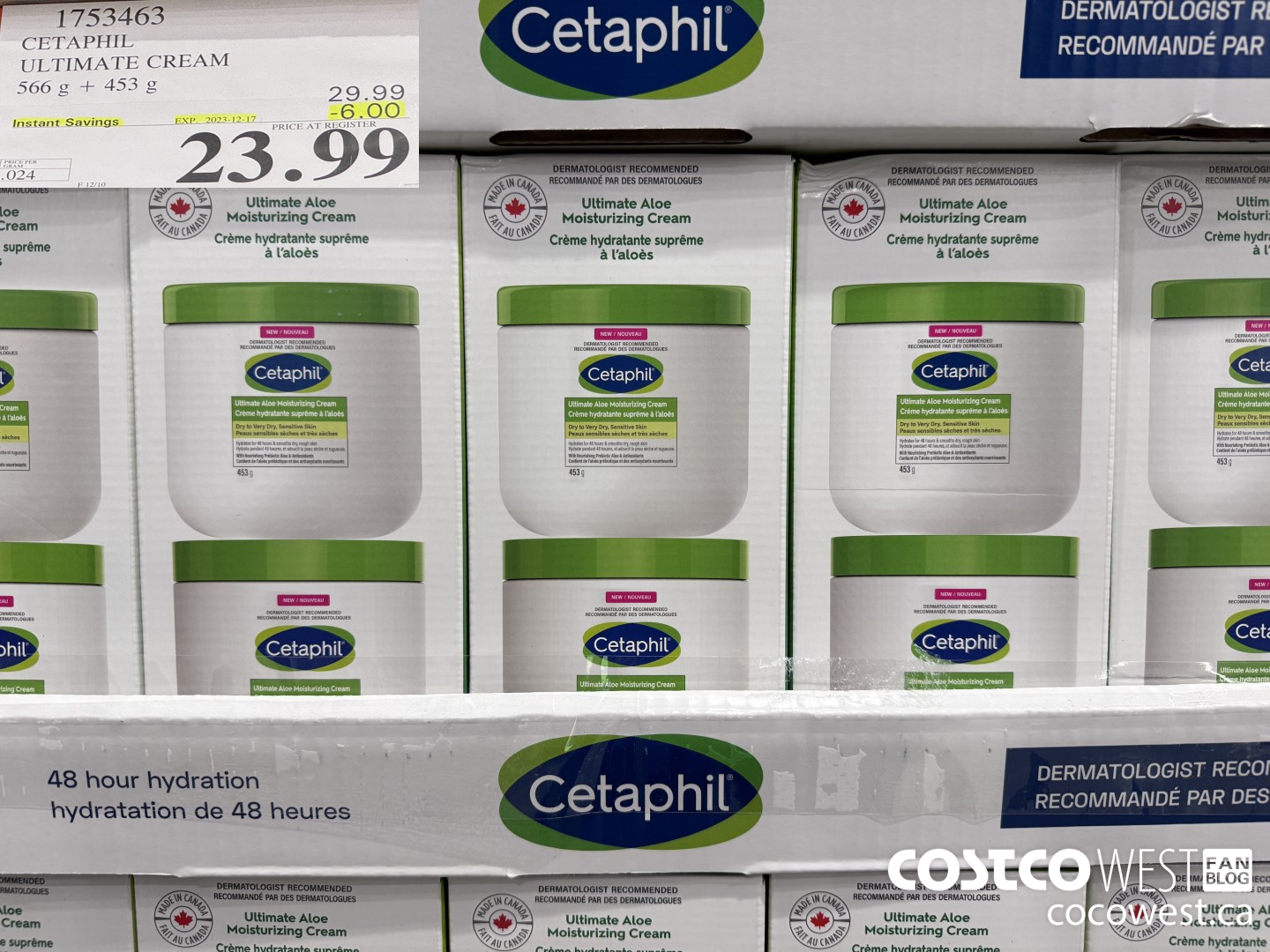 1753463 CETAPHIL ULTIMATE CREAM 566 G + 453 G ($6.00 INSTANT SAVINGS EXPIRES ON 2023-12-17) $23.99