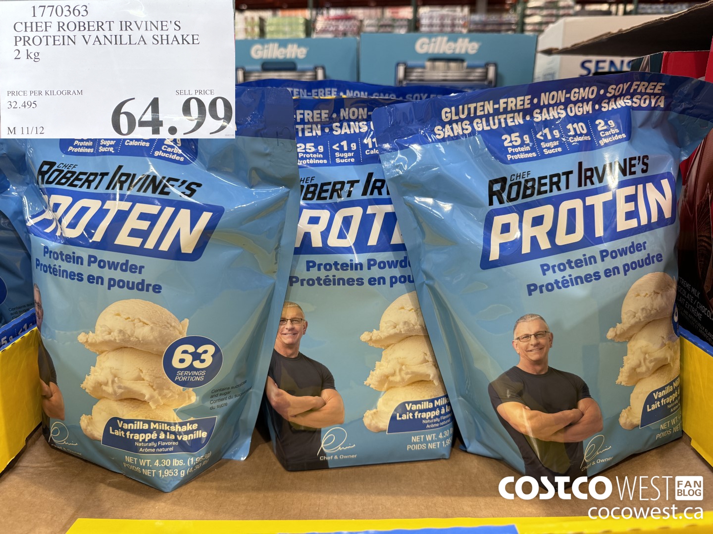 1770363 CHEF ROBERT IRVINE'S PROTEIN VANILLA SHAKE 2 KG $64.99