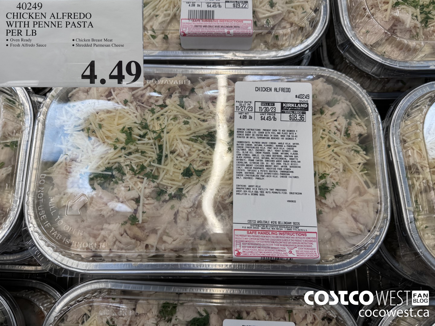 40249 CHICKEN ALFREDO WITH PENNE PASTA PER LB $4.49