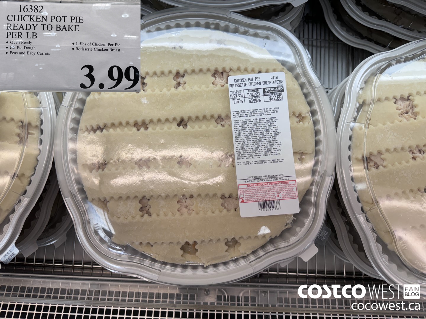 16382 CHICKEN POT PIE READY TO BAKE PER LB $3.99