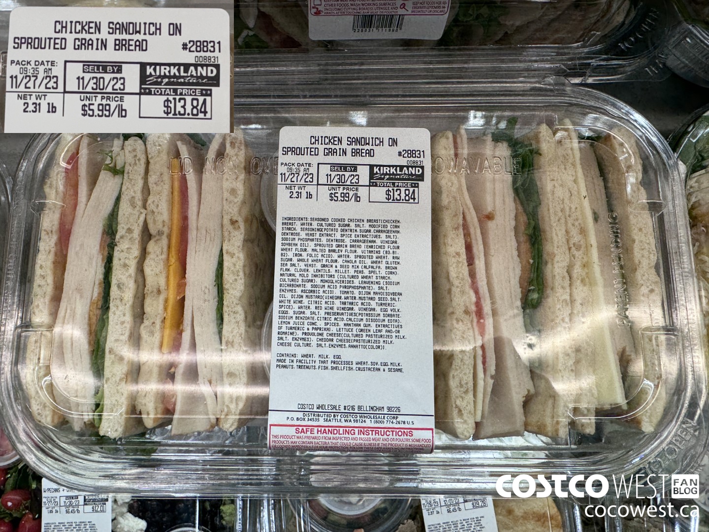 28831 CHICKEN SANDWICH ON SPROUTED GRAIN BREAD $5.99