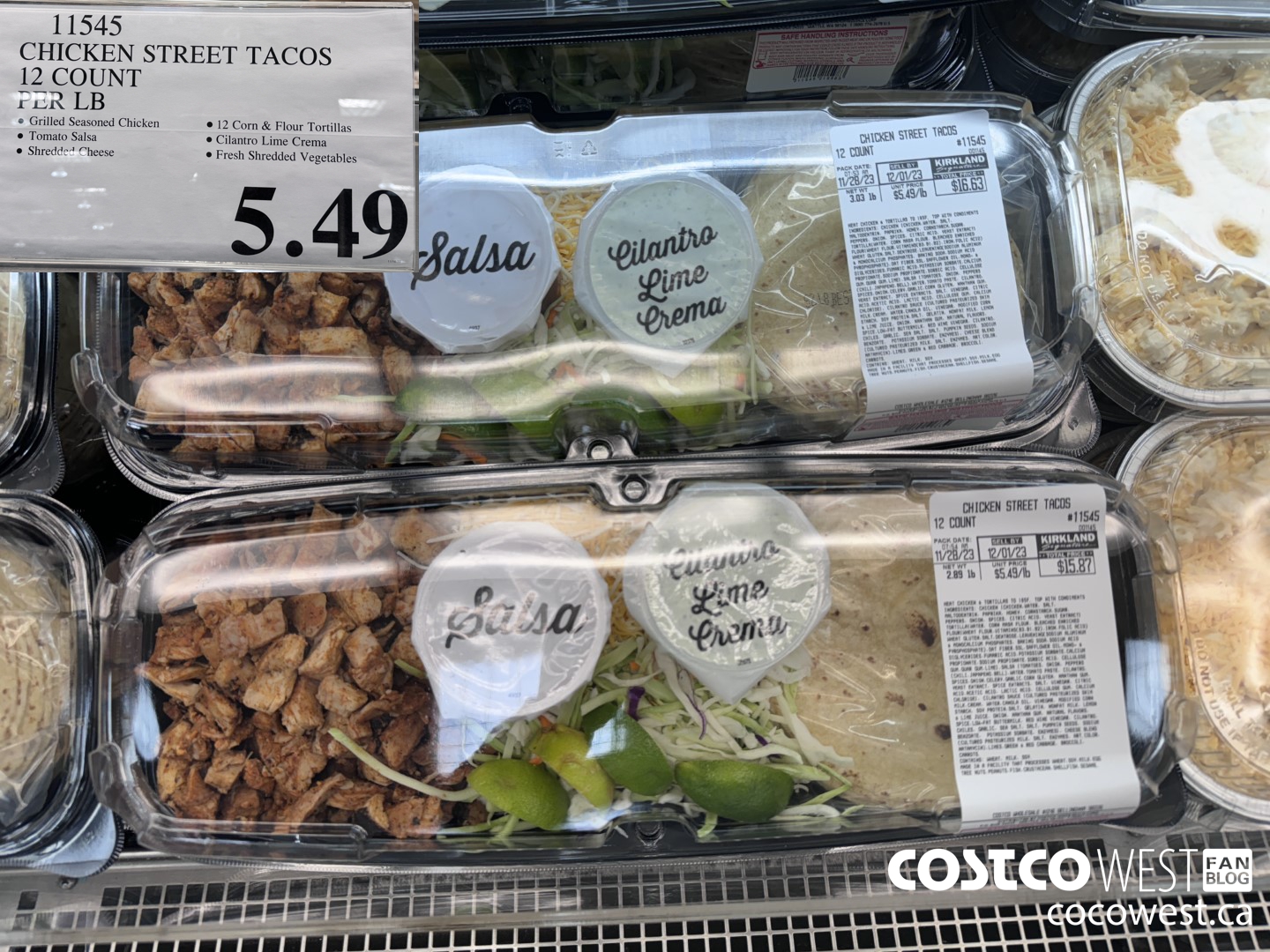 11545 CHICKEN STREET TACOS 12 COUNT PER LB $5.49