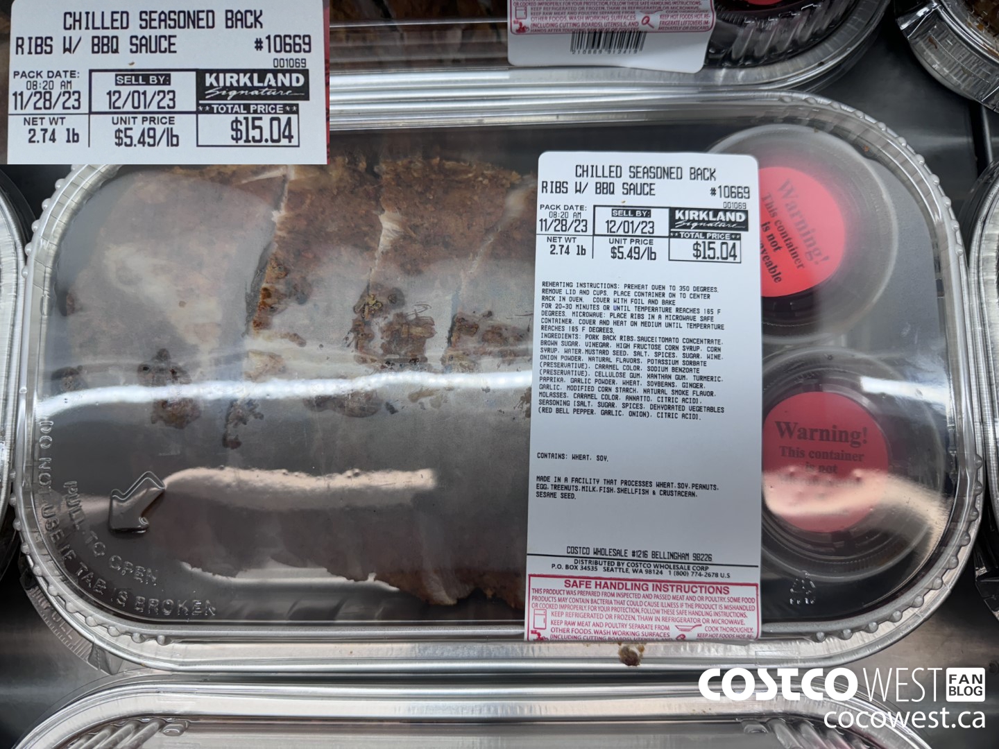 10669 CHILLED SEASON BACK RIBS W/ BBQ SAUCE $5.49