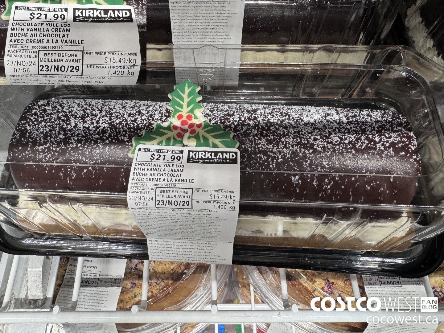 1493110 CHOCOLATE YULE LOG WITH VANILLA CREAM $21.99