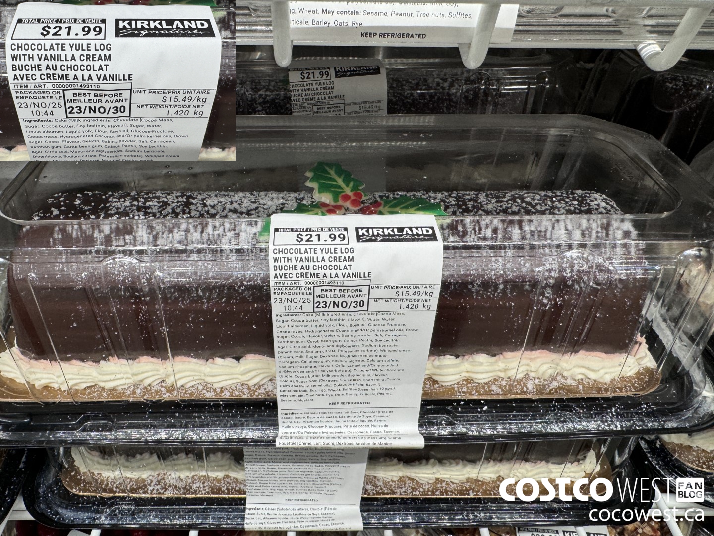 1493110 CHOCOLATE YULE LOG WITH VANILLA CREAM $21.99