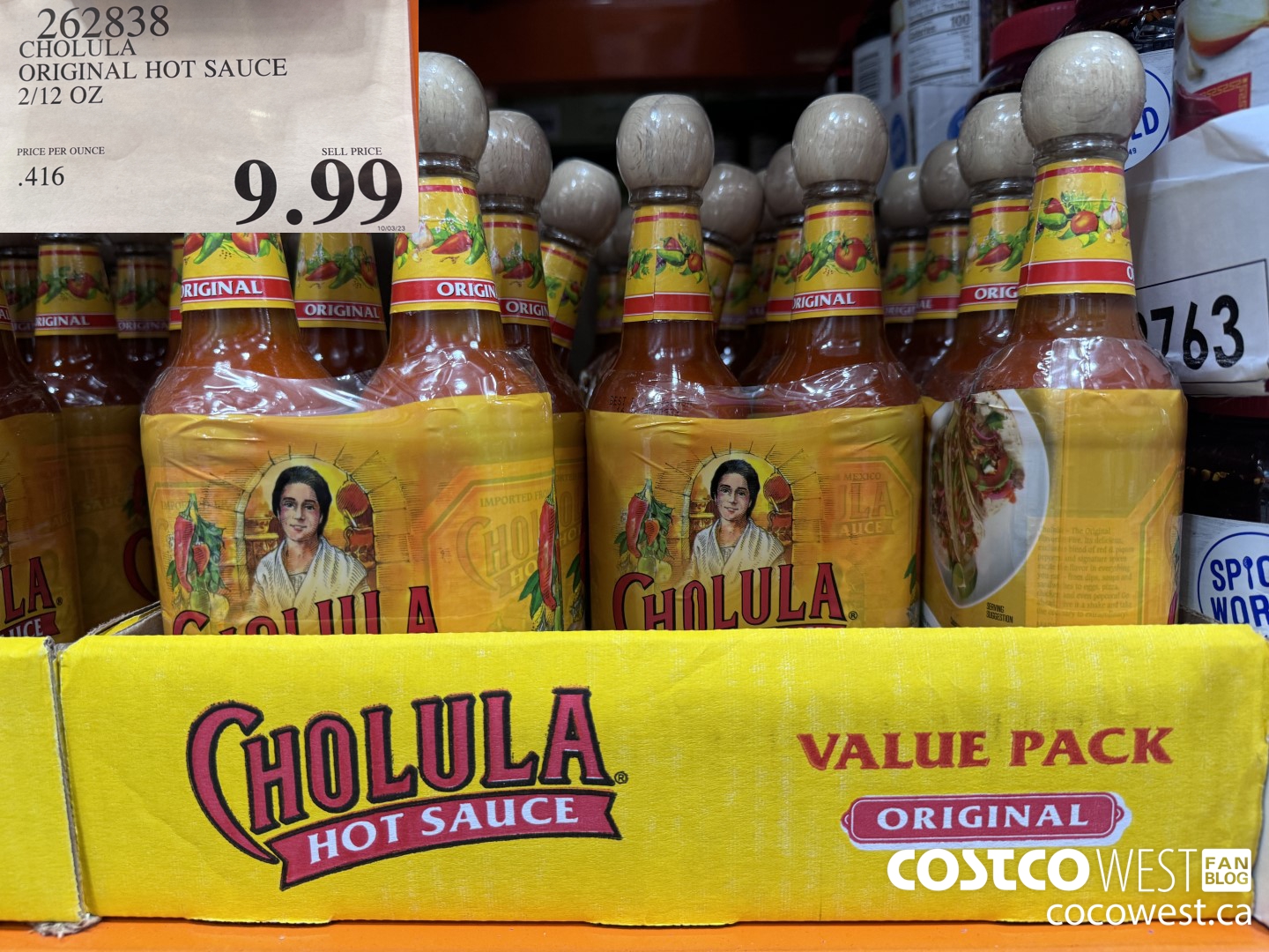 262838 CHOLULA ORIGINAL HOT SAUCE 2/12 OZ $9.99