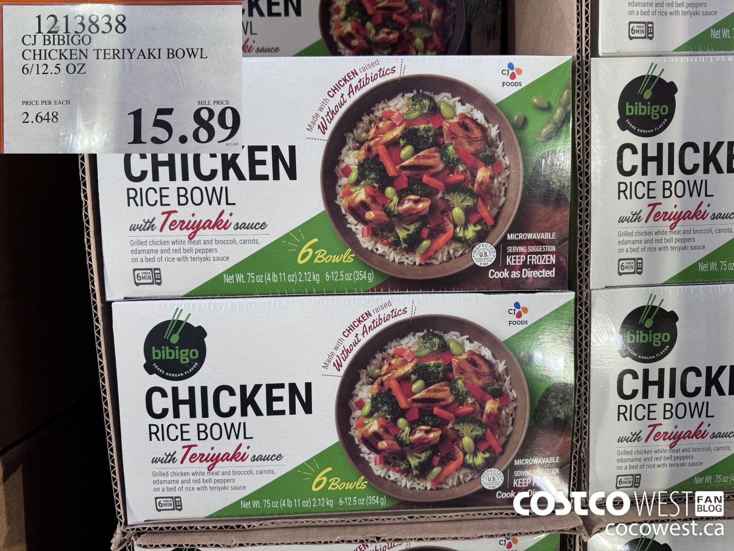 1213838 CJ BIBIGO CHICKEN TERIYAKI BOWL 6/12.5 OZ $15.89