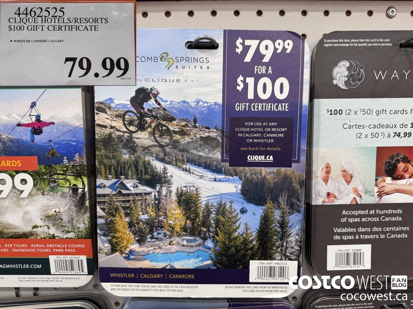 4462525 CLIQUE HOTELS/RESORTS $100 GIFT CERTIFICATE $79.99