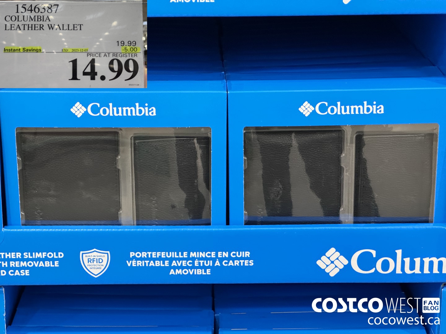 1546387 COLUMBIA LEATHER WALLET  ($5.00 INSTANT SAVINGS EXPIRES ON 2023-12-03) $14.99