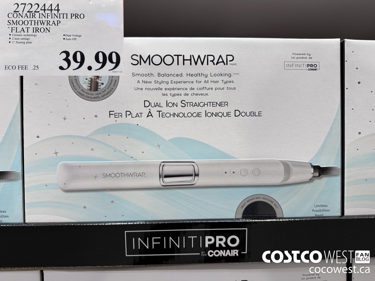 2722444 CONAIR INFINITI PRO SMOOTHWRAP FLAT IRON $39.99