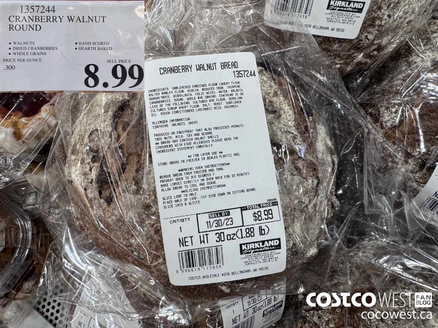 1357244 CRANBERRY WALNUT ROUND  $8.99