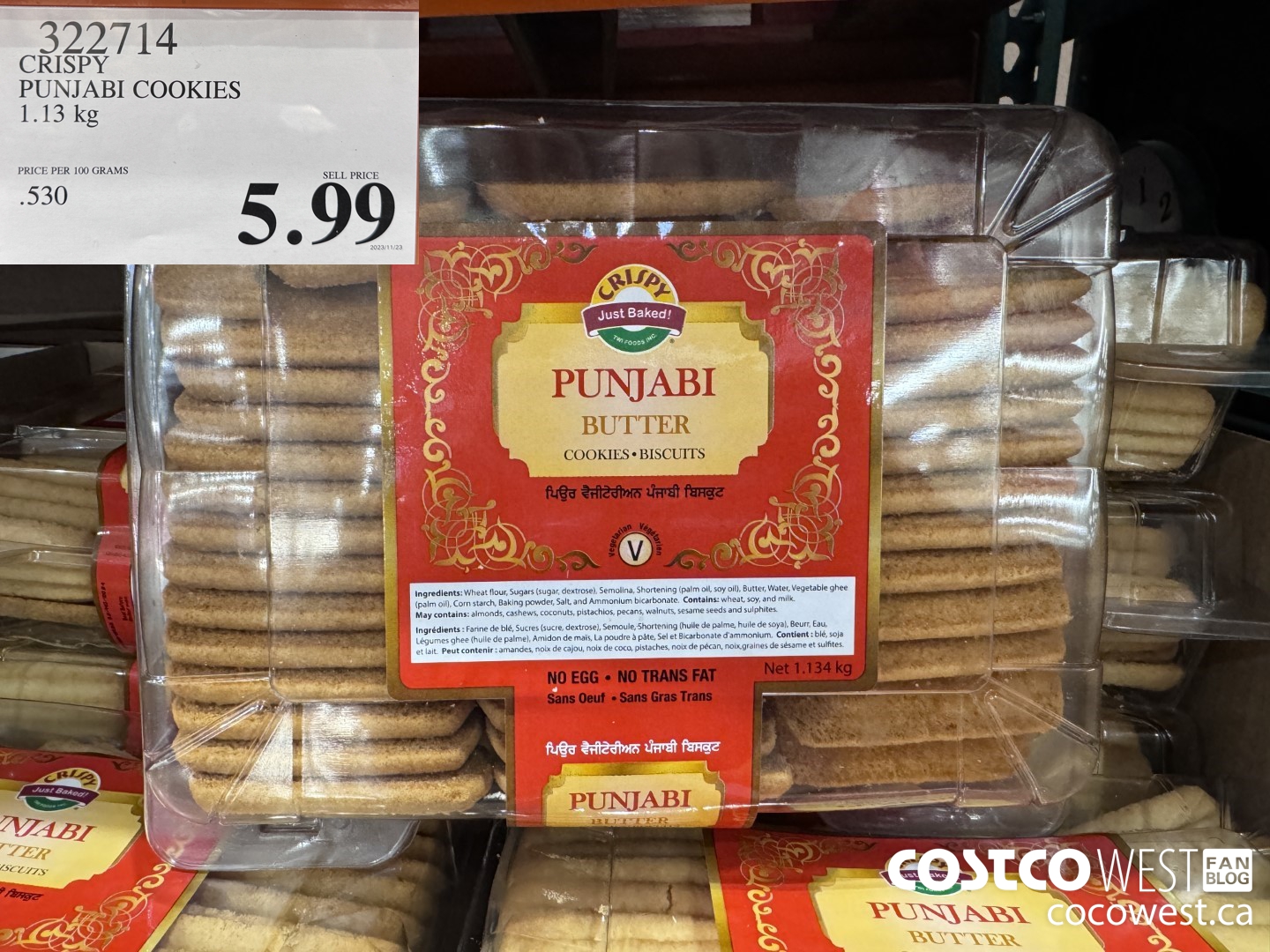 322714 CRISPY PUNJABI COOKIES 1.13KG $5.99