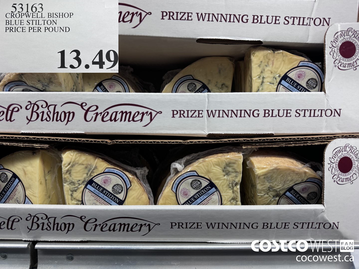 53163 CROPWELL BISHOP BLUE STILTON PRICE PER POUND $13.49