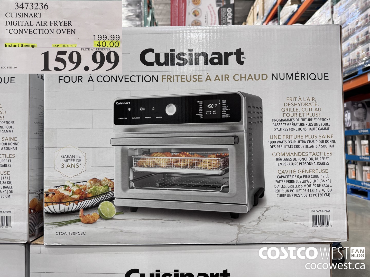 3473236 CUISINART DIGITAL CONVECTION AIRFRY OVEN ($40.00 INSTANT SAVINGS EXPIRES ON 2023-12-17) $159.99