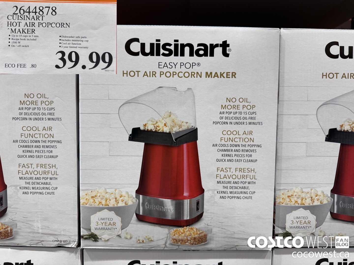 2644878 CUISINART HOT AIR POPCORN MAKER $39.99