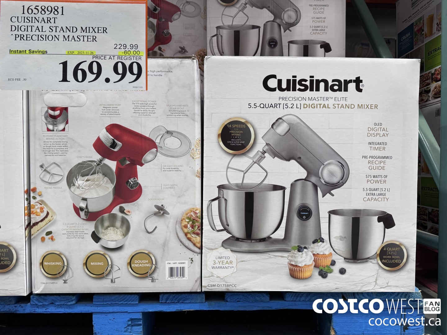 1658981 CUISINART PRECISION MASTER DIGITAL STAND MIXER ($60.00 INSTANT SAVINGS EXPIRES ON 2023-11-26) $169.99