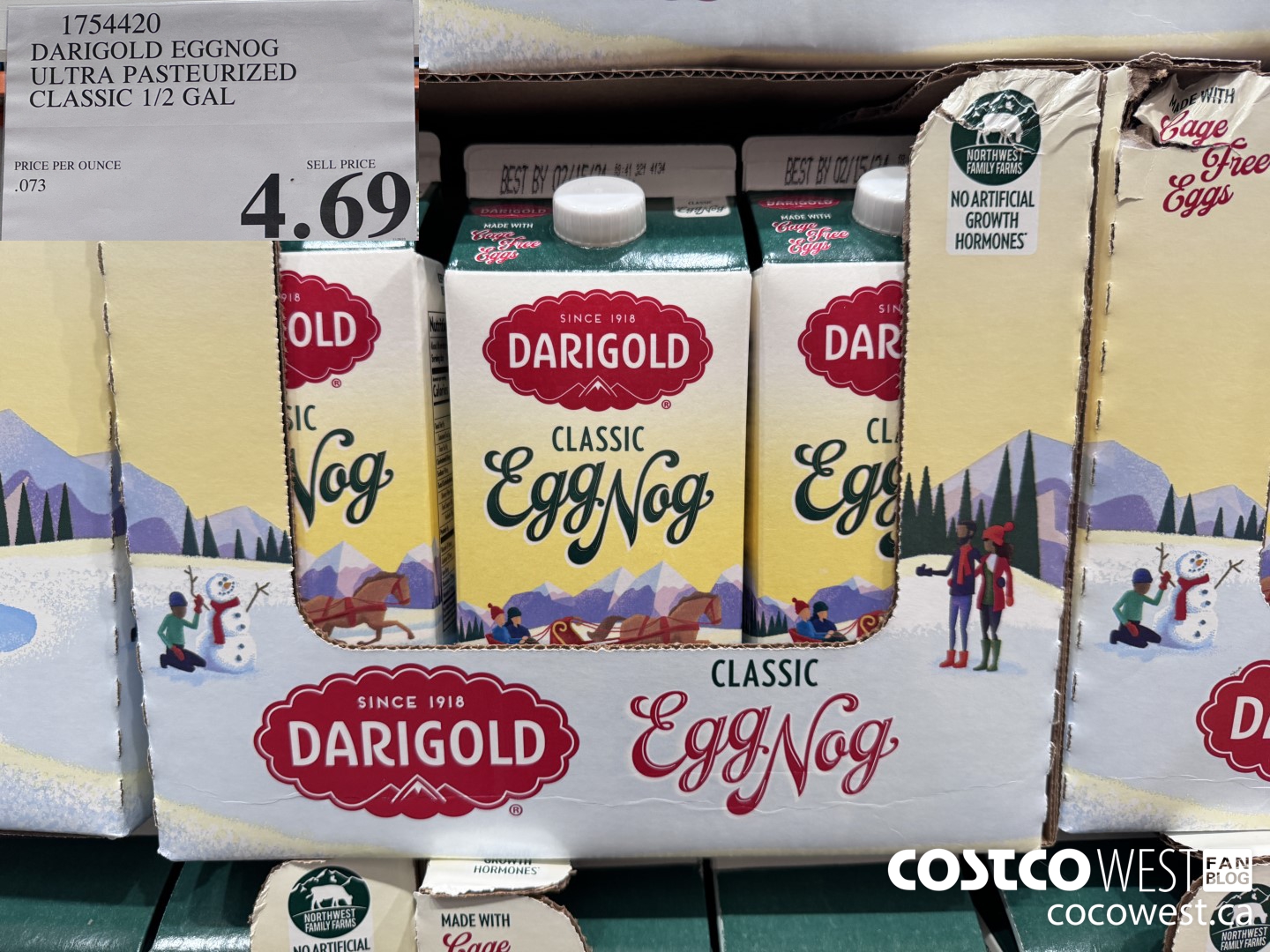 1754420 DARIGOLD EGG NOG ULTRA PASTEURIZED CLASSIC 1/2GAL $4.69
