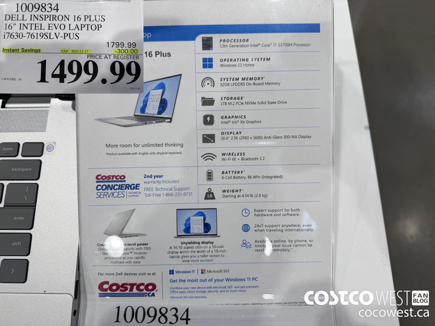 1009834 DELL INSPIRON 16 PLUS 16