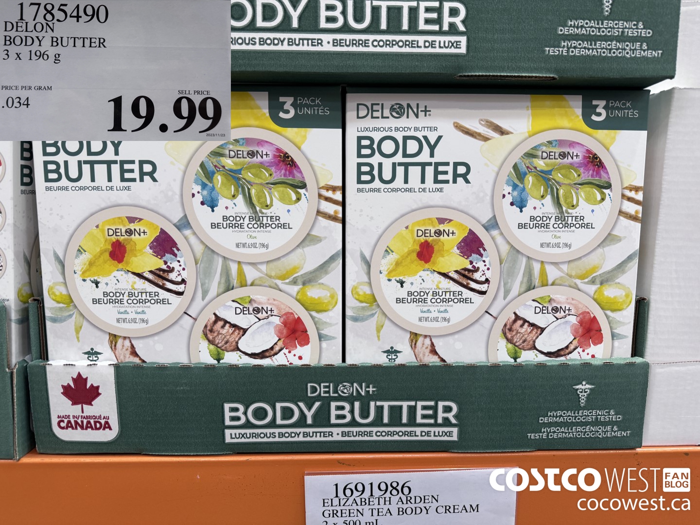 1785490 DELON BODY BUTTER 3 X 196G $19.99